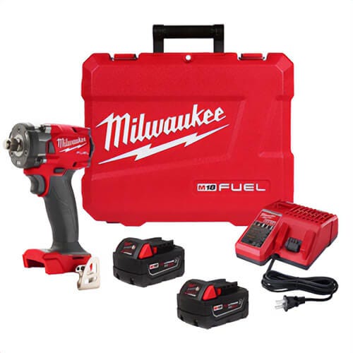 Milwaukee® 2855-22R M18 Fuel™ Compact Impact Wrench with Friction Ring Kit, 1/2 in
