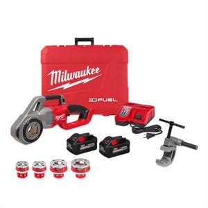 Milwaukee® 2870-22 M18 Fuel™ Compact Pipe Threader with One-Key™ 1/2 in - 1-1/4 in Compact NPT Forged Aluminum Die Heads