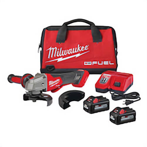 Milwaukee® 2882-22 M18 Fuel™ Cordless Angle Braking Grinder Kit with Paddle Switch, 5 in dia Wheel, 5/8-11 UNC Arbor/Shank, 18V