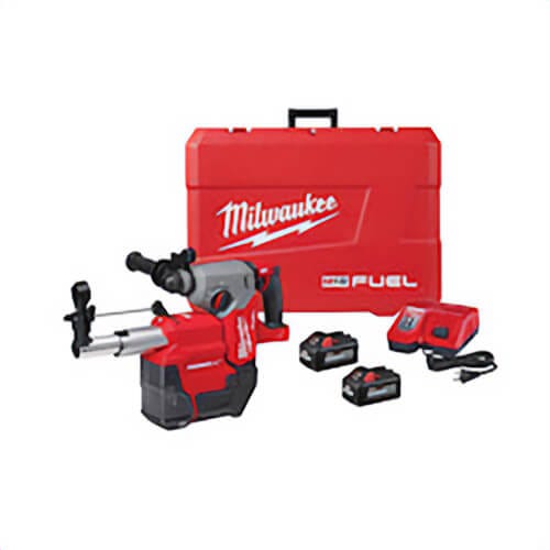 Milwaukee® 2912-22DE Hammervac™ M18 Fuel™ 3-Mode Cordless Rotary Hammer Kit, 1 in SDS Plus® Chuck, 18 V, 0 to 1330 rpm No-Load