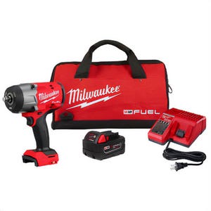 Milwaukee® 2967-21B M18 Fuel™ High Torque Impact Wrench with Friction Ring Kit, 1/2 in