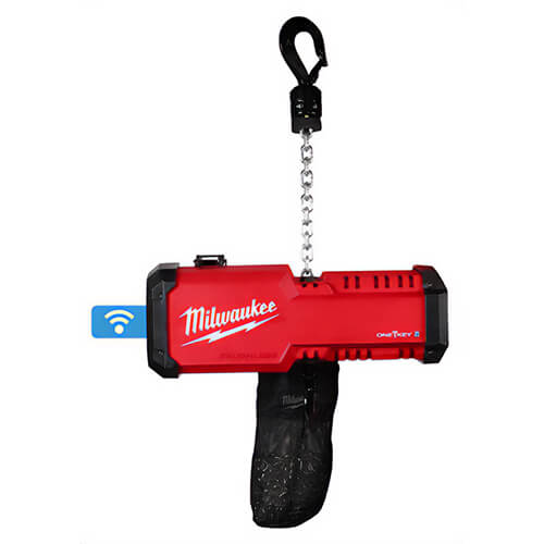 Milwaukee® 2983-22HD M18™ Compact Chain Hoist with One-Key™, 1 ton, Includes: Battery, Charger, Wireless Remote and Rolling Box