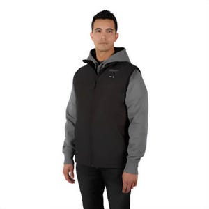 Milwaukee® 305B-20L M12™ Heated Axis™ Vest with M12™ Battery Holder, 100% Polyester, Wind and Water Resistant, Black, L