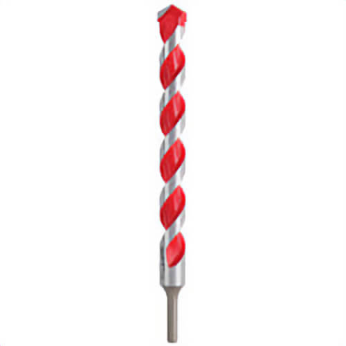 Milwaukee® 48-20-9054 Shockwave™ Single Ended Hammer Drill Bit, 1 in Drill Bit, 3/8 in 3-Flat Shank, 10 in D Cutting, Carbide Cutting Edge, 12 in OAL