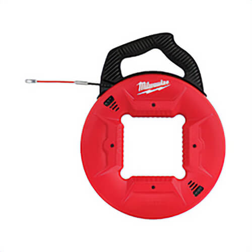 Milwaukee® 48-22-4197 Fish Tape with Flexible Metal Leader, 200 ft L Tape, Round Profile, Polyester Tape, Black/Red