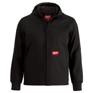 Milwaukee® 312B-XL FreeFlex™ Softshell Hooded Jacket with 3 Pockets, Zipper Closure, Wind and Water Resistant, Black, XL
