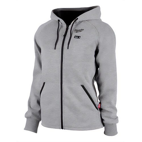 Milwaukee® 336G-21S M12™ Women's Heated Hoodie with M12™ Battery, Charger and Battery Holder, Wind and Water Resistant, Gray, S