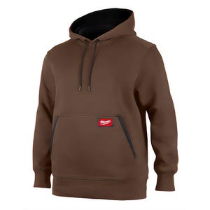 Milwaukee® 351BR-S FreeFlex™ Pullover Hoodie, Midweight, Breathable Fabric, Reinforced Pocket Seams, Brown, S