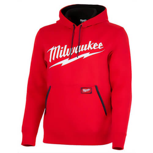 Milwaukee® 352R-S FreeFlex™ Pullover Hoodie with Logo, Breathable Fabric, Reinforced Pocket Seams, Cotton/Poly Blend, Red, S