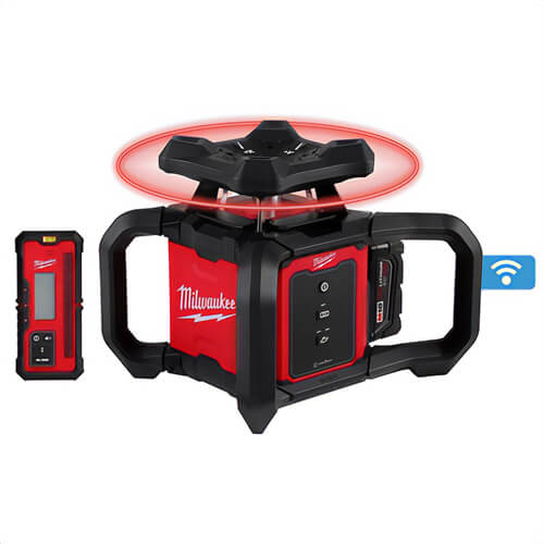 Milwaukee® 3701-21 M18™ Red Exterior Rotary Laser Level Kit with Receiver