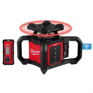 Milwaukee® 3701-21 M18™ Red Exterior Rotary Laser Level Kit with Receiver