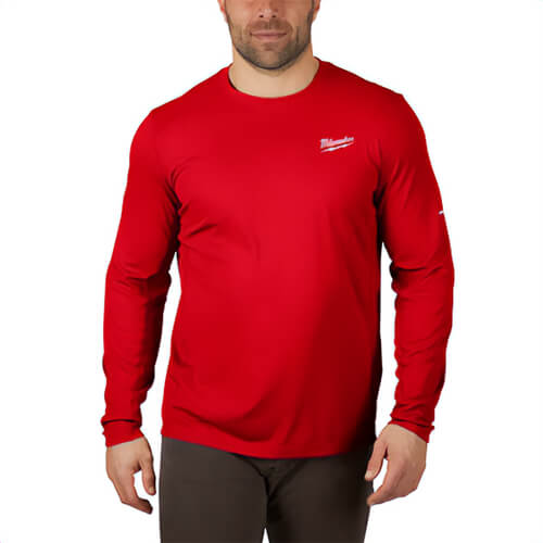 Milwaukee® 415RXL WorkSkin™ Lightweight Performance Long Sleeve Shirt, Unisex, Red, Polyester, XL