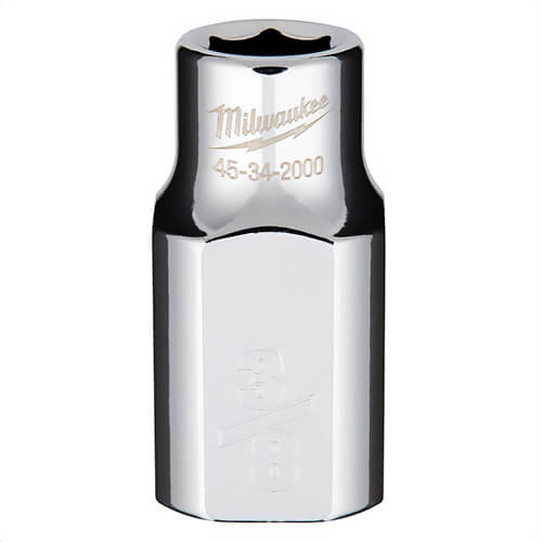 Milwaukee® 45-34-2000 Standard Socket, 1/2 in, 3/8 in, 6 Points, Polished Chrome
