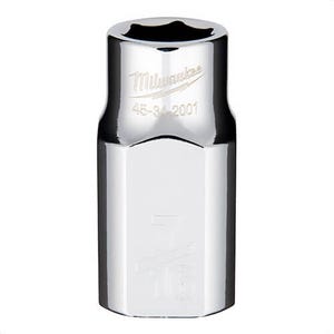 Milwaukee® 45-34-2001 Standard Socket, 1/2 in, 7/16 in, 6 Points, Polished Chrome