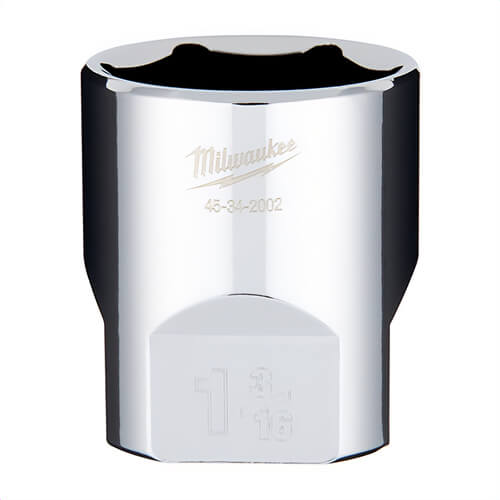 Milwaukee® 45-34-2002 Standard Socket, 1/2 in, 1-3/16 in, 6 Points, Polished Chrome