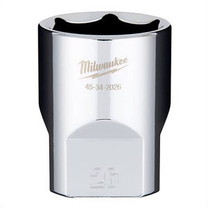 Milwaukee® 45-34-2026 Standard Socket, 1/2 in, 26 mm, 6 Points, Polished Chrome