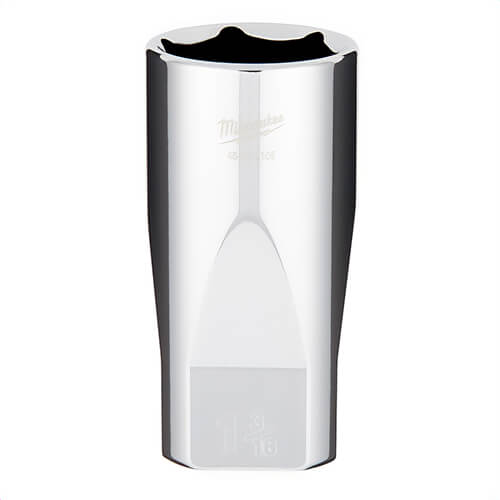 Milwaukee® 45-34-2105 Deep Socket, 1/2 in, 1-3/16 in, 6 Points, Polished Chrome
