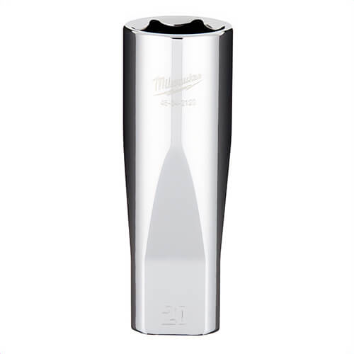 Milwaukee® 45-34-2120 Deep Socket, 1/2 in, 20 mm, 6 Points, Polished Chrome