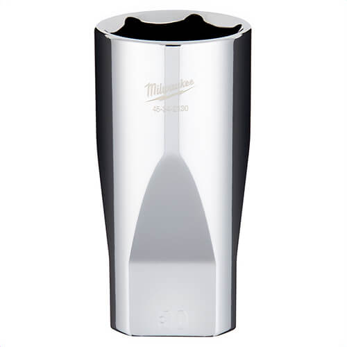 Milwaukee® 45-34-2130 Deep Socket, 1/2 in, 30 mm, 6 Points, Polished Chrome