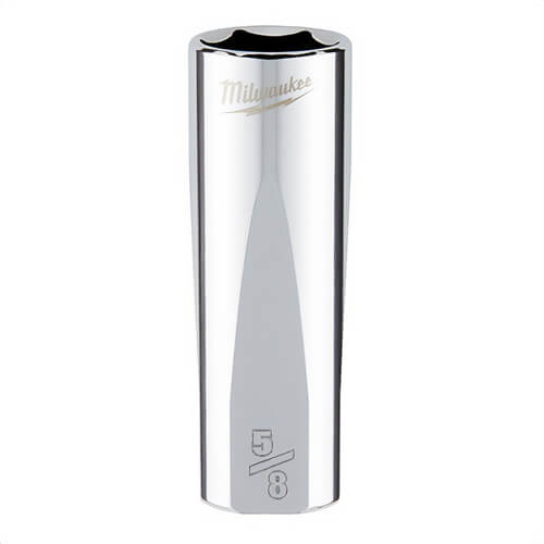Milwaukee® 45-34-6250 Deep Socket, 3/8 in, 5/8 in, 6 Points, Polished Chrome