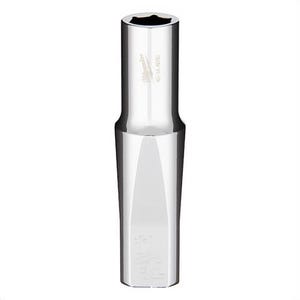 Milwaukee® 45-34-8030 Deep Socket, 3/8 in, 11/32 in, 6 Points, Polished Chrome