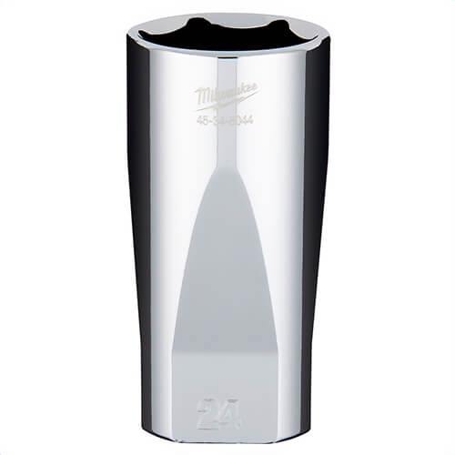Milwaukee® 45-34-8044 Deep Socket, 3/8 in, 24 mm, 6 Points, Polished Chrome