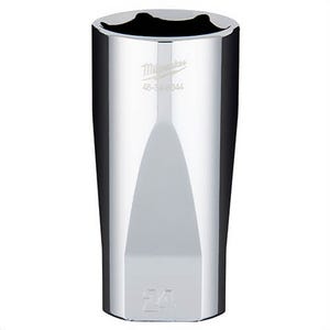 Milwaukee® 45-34-8044 Deep Socket, 3/8 in, 24 mm, 6 Points, Polished Chrome