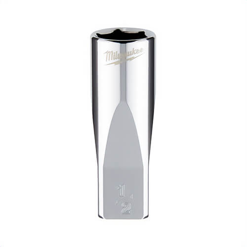 Milwaukee® 45-34-9020 Deep Socket, 1/4 in, 1/2 in, 6 Points, Polished Chrome