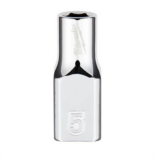Milwaukee® 45-34-9030 Standard Socket, 1/4 in, 5 mm, 6 Points, Polished Chrome