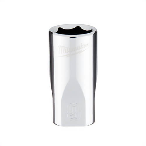 Milwaukee® 45-34-9035 Standard Socket, 1/4 in, 9 mm, 6 Points, Polished Chrome