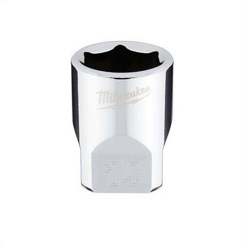 Milwaukee® 45-34-9040 Standard Socket, 1/4 in, 14 mm, 6 Points, Polished Chrome