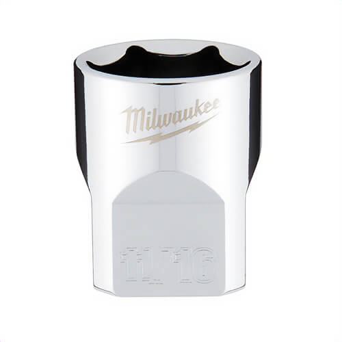 Milwaukee® 45-34-9067 Standard Socket, 3/8 in, 11/16 in, 6 Points, Polished Chrome