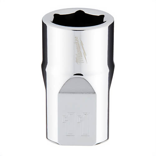 Milwaukee® 45-34-9081 Standard Socket, 3/8 in, 11 mm, 6 Points, Polished Chrome