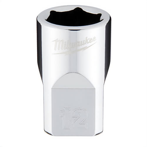 Milwaukee® 45-34-9082 Standard Socket, 3/8 in, 12 mm, 6 Points, Polished Chrome