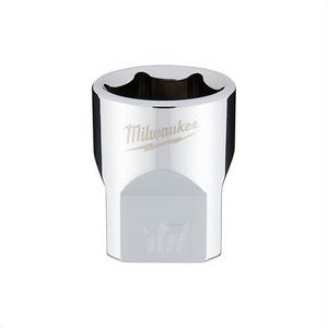 Milwaukee® 45-34-9087 Standard Socket, 3/8 in, 17 mm, 6 Points, Polished Chrome