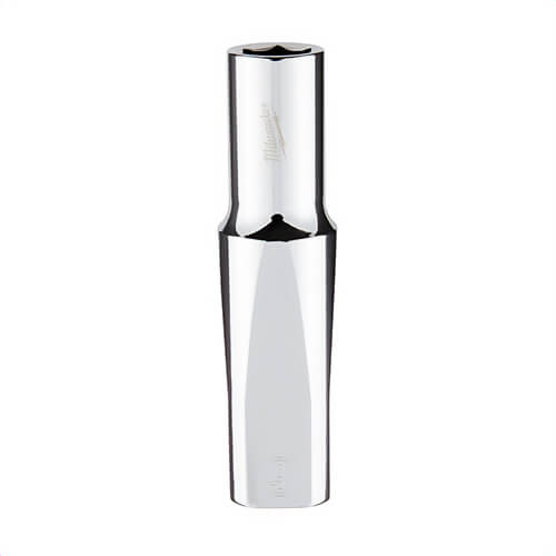 Milwaukee® 45-34-9093 Deep Socket, 3/8 in, 9 mm, 6 Points, Polished Chrome