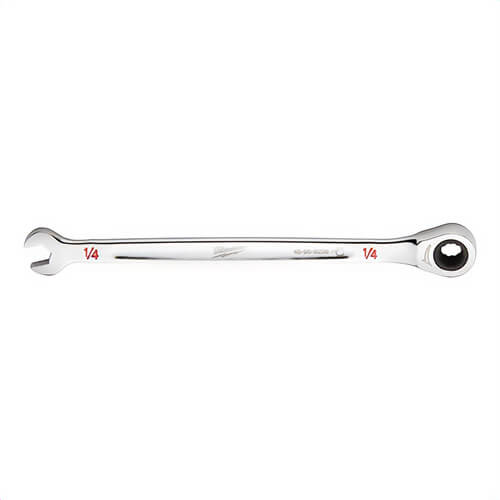 Milwaukee® 45-96-9208 Ratcheting Standard Length Combination Wrench, 1/4 in Wrench, 12 Points, Steel