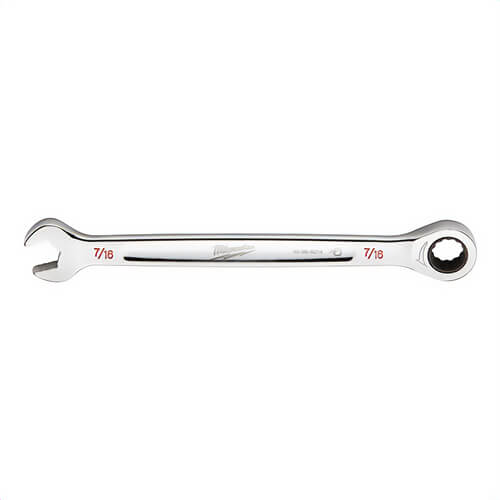 Milwaukee® 45-96-9214 Ratcheting Standard Length Combination Wrench, 7/16 in Wrench, 12 Points, Steel