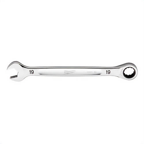 Milwaukee® 45-96-9319 Ratcheting Standard Length Combination Wrench, 19 mm Wrench, 12 Points, Steel