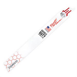 Milwaukee® Sawzall® The Torch™ 48-00-5788 Demolition Straight Back Reciprocating Saw Blade, 9 in L x 1 in W, 18 TPI, Bi-Metal Body