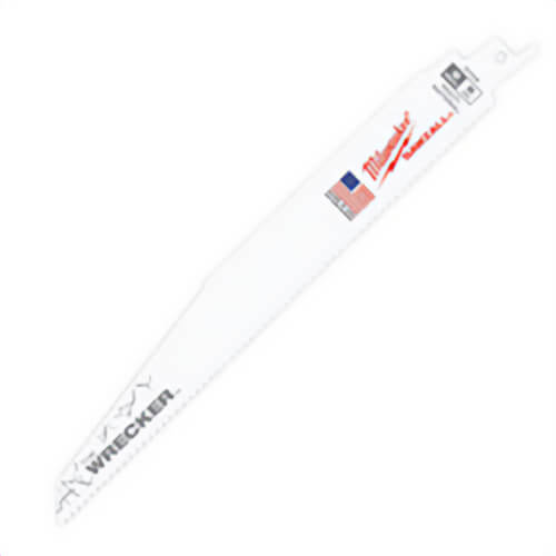 Milwaukee® Sawzall® The Wrecker™ 48-00-8701 Demolition Tapered Back Reciprocating Saw Blade, 6 in L x 1 in W, 8 TPI, Bi-Metal Body