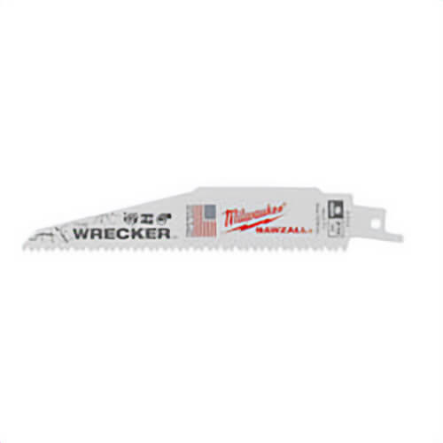 Milwaukee® 48-01-2701 The Wrecker™ Sawzall® Demo Profile Reciprocating Saw Blade, 6 in L x 1 in W, 7 TPI, 11 TPI
