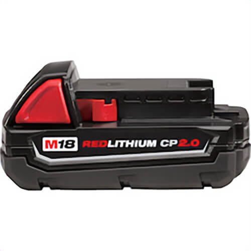 Milwaukee® M18™ Redlithium™ 48-11-1820 Compact Rechargeable Cordless Battery Pack, 2 Ah Li-Ion Battery, 18 VDC Charge