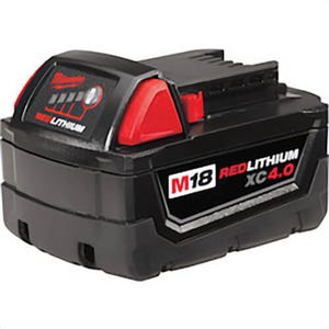 Milwaukee® M18™ Redlithium™ 48-11-1840 Rechargeable Cordless Battery Pack, 4 Ah Li-Ion Battery, 18 VDC Charge