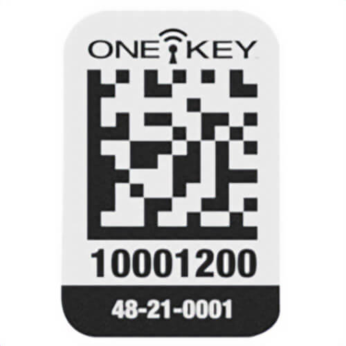 Milwaukee® 48-21-0001 One-Key™ Self-Adhesive Small Asset ID Tag, 1 in H x 11/16 in W, Black/White, Plastic