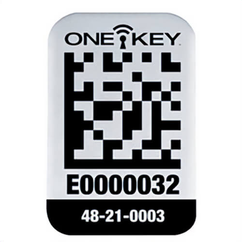 Milwaukee® 48-21-0003 One-Key™ Self-Adhesive Small Asset ID Tag, 1 in H x 11/16 in W, Black/White, Metal