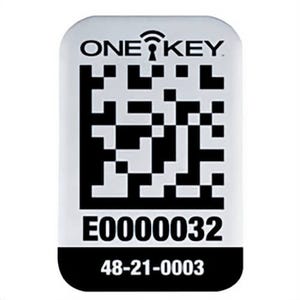 Milwaukee® 48-21-0003 One-Key™ Self-Adhesive Small Asset ID Tag, 1 in H x 11/16 in W, Black/White, Metal