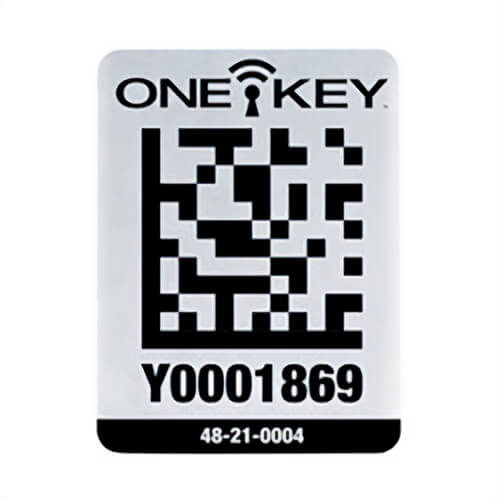 Milwaukee® 48-21-0004 One-Key™ Self-Adhesive Large Asset ID Tag, 2 in H x 1-1/2 in W, Black/White, Metal