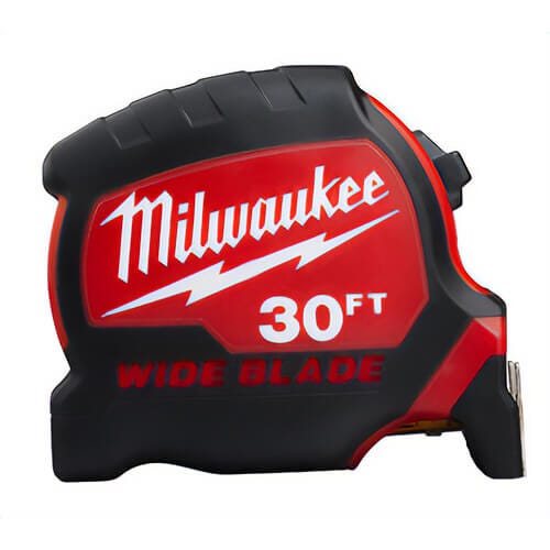 Milwaukee® 48-22-0230 Magnetic Wide Measuring Tape with Belt Clip, 30 ft L x 1-5/16 in W Blade, Steel Blade