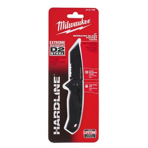 Milwaukee® 48-22-1998 Hardline™ Serrated Blade Pocket Knife, D2 Steel Blade, 3 in